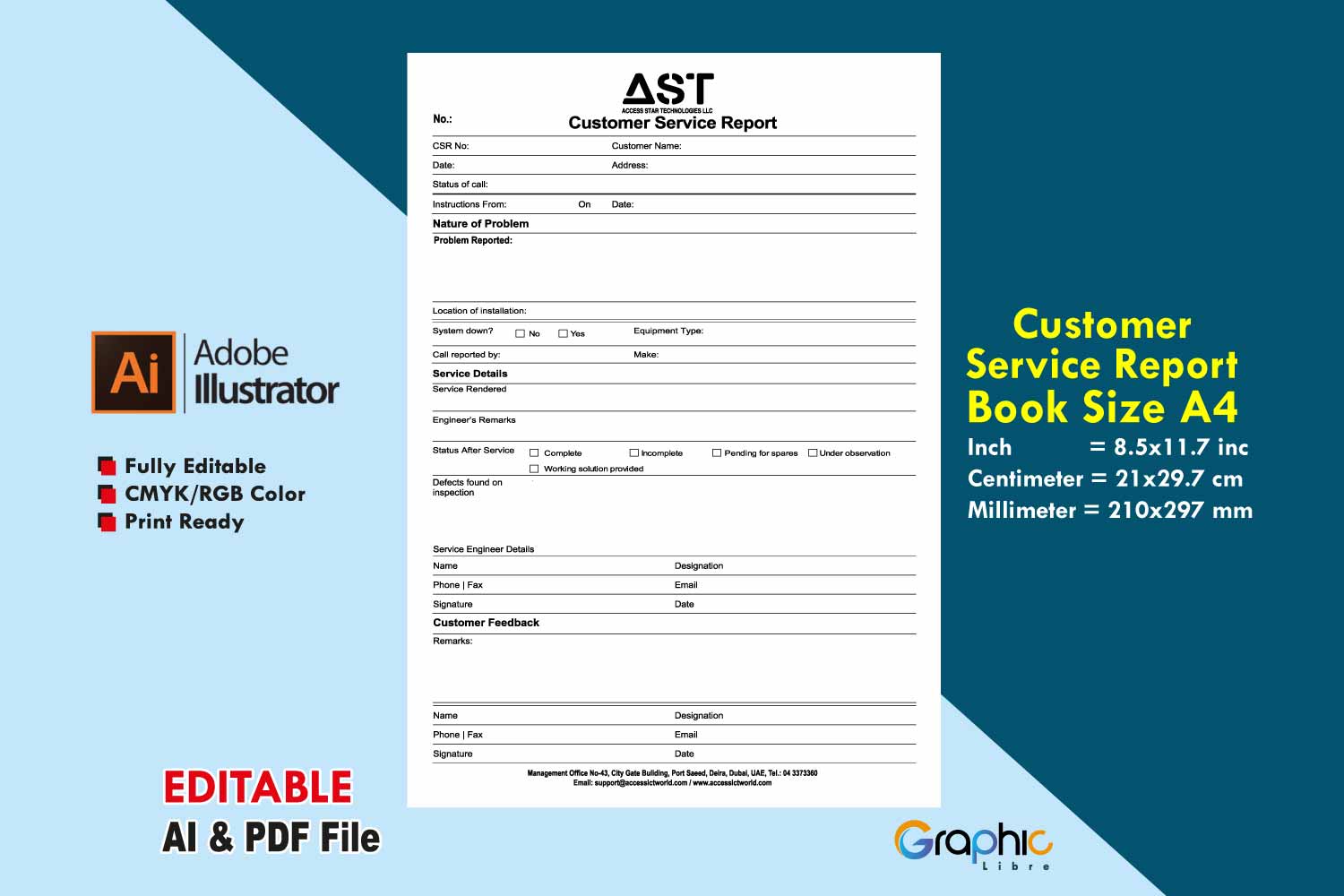 Customer Service Report Format Uae Printing Available & Editable File