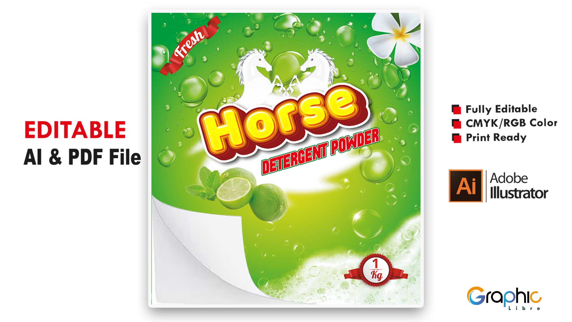 Horse Detergent Powder Sticker